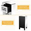 imageVINGLI Mirrored Nightstand Set of 2 Mirrored SideEnd Table for Living Room Glass Silver Nightstand Crushed Glass Mirror Night Stand Contemporary Night Table Mirror Bedroom Furniture Set118W x 118D x 236H