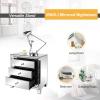 imageVINGLI Mirrored Nightstand Set of 2 Mirrored SideEnd Table for Living Room Glass Silver Nightstand Crushed Glass Mirror Night Stand Contemporary Night Table Mirror Bedroom Furniture Set23W x 138D x 248H