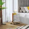 imageVINGLI Mirrored Nightstand Set of 2 Mirrored SideEnd Table for Living Room Glass Silver Nightstand Crushed Glass Mirror Night Stand Contemporary Night Table Mirror Bedroom Furniture Set1772W x 1378D x 2362H