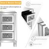 imageVINGLI Mirrored Nightstand Set of 2 Mirrored SideEnd Table for Living Room Glass Silver Nightstand Crushed Glass Mirror Night Stand Contemporary Night Table Mirror Bedroom Furniture Set118W x 118D x 236H