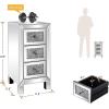 imageVINGLI Mirrored Nightstand Set of 2 Mirrored SideEnd Table for Living Room Glass Silver Nightstand Crushed Glass Mirror Night Stand Contemporary Night Table Mirror Bedroom Furniture Set118W x 118D x 236H