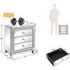 imageVINGLI Mirrored Nightstand Set of 2 Mirrored SideEnd Table for Living Room Glass Silver Nightstand Crushed Glass Mirror Night Stand Contemporary Night Table Mirror Bedroom Furniture Set23W x 138D x 248H