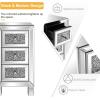 imageVINGLI Mirrored Nightstand Set of 2 Mirrored SideEnd Table for Living Room Glass Silver Nightstand Crushed Glass Mirror Night Stand Contemporary Night Table Mirror Bedroom Furniture Set118W x 118D x 236H