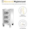 imageVINGLI Mirrored Nightstand Set of 2 Mirrored SideEnd Table for Living Room Glass Silver Nightstand Crushed Glass Mirror Night Stand Contemporary Night Table Mirror Bedroom Furniture Set118W x 118D x 236H