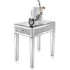 imageVINGLI Mirrored Nightstand Set of 2 Narrow Side Table with Drawer Glass Accent TableSilver1 Pack