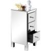 imageVINGLI Mirrored Nightstand with 3Drawers Silver Side End Table Set of 2 Mirrored Furniture for Small Space Bedroom Living Room1 Pack
