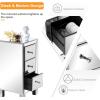 imageVINGLI Mirrored Nightstand with 3Drawers Silver Side End Table Set of 2 Mirrored Furniture for Small Space Bedroom Living Room1 Pack