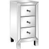 imageVINGLI Mirrored Nightstand with 3Drawers Silver Side End Table Set of 2 Mirrored Furniture for Small Space Bedroom Living Room1 Pack