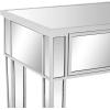 imageVINGLI Mirrored Vanity Desk with 5 Drawers Modern Console TableSofa TableMakeup Table Silver 41 x 14 x 302 Mirror Drawers