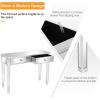 imageVINGLI Mirrored Vanity Desk with 5 Drawers Modern Console TableSofa TableMakeup Table Silver 41 x 14 x 302 Mirror Drawers