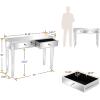 imageVINGLI Mirrored Vanity Desk with 5 Drawers Modern Console TableSofa TableMakeup Table Silver 41 x 14 x 302 Mirror Drawers
