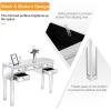 imageVINGLI Mirrored Vanity Desk with 5 Drawers Modern Console TableSofa TableMakeup Table Silver 41 x 14 x 305Drawer Desk