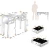 imageVINGLI Mirrored Vanity Desk with 5 Drawers Modern Console TableSofa TableMakeup Table Silver 41 x 14 x 305Drawer Desk