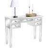 imageVINGLI Mirrored Vanity Desk with 5 Drawers Modern Console TableSofa TableMakeup Table Silver 41 x 14 x 305Drawer Desk