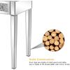 imageVINGLI Mirrored Vanity Stool with Storage Upholstered Velvet Ottoman Makeup Dressing Table Bench with Sparking Diamonds SilverVT0MLSR
