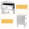 imageVINGLI Modern Nightstand Mirrored Bedside Table with 1 Drawer and 1 Cabinet Door for Bedroom Silver1 Pack