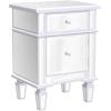 imageVINGLI Modern Nightstand Mirrored Bedside Table with 1 Drawer and 1 Cabinet Door for Bedroom Silver2 Pack