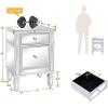 imageVINGLI Modern Nightstand Mirrored Bedside Table with 1 Drawer and 1 Cabinet Door for Bedroom Silver2 Pack