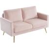 imageVINGLI Modern White Accent Chair for Living Room Bedroom Tufted Back Sofa ChairFaux Sherpa Comfy Arm Chair Reading Chair with Golden Metal LegsDeep Seat for OfficeApartmentSmall SpacePink Velvet