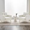 imageVINGLI Modern White Accent Chair for Living Room Bedroom Tufted Back Sofa ChairFaux Sherpa Comfy Arm Chair Reading Chair with Golden Metal LegsDeep Seat for OfficeApartmentSmall SpaceWhite faux Sherpa