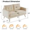 imageVINGLI Modern White Accent Chair for Living Room Bedroom Tufted Back Sofa ChairFaux Sherpa Comfy Arm Chair Reading Chair with Golden Metal LegsDeep Seat for OfficeApartmentSmall SpaceBeige Corduroy