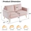 imageVINGLI Modern White Accent Chair for Living Room Bedroom Tufted Back Sofa ChairFaux Sherpa Comfy Arm Chair Reading Chair with Golden Metal LegsDeep Seat for OfficeApartmentSmall SpacePink Velvet