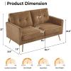 imageVINGLI Modern White Accent Chair for Living Room Bedroom Tufted Back Sofa ChairFaux Sherpa Comfy Arm Chair Reading Chair with Golden Metal LegsDeep Seat for OfficeApartmentSmall SpaceKhaki Corduroy