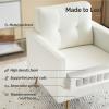 imageVINGLI Modern White Accent Chair for Living Room Bedroom Tufted Back Sofa ChairFaux Sherpa Comfy Arm Chair Reading Chair with Golden Metal LegsDeep Seat for OfficeApartmentSmall SpaceWhite faux Sherpa