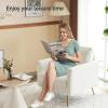 imageVINGLI Modern White Accent Chair for Living Room Bedroom Tufted Back Sofa ChairFaux Sherpa Comfy Arm Chair Reading Chair with Golden Metal LegsDeep Seat for OfficeApartmentSmall SpaceWhite faux Sherpa