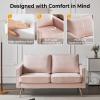 imageVINGLI Modern White Accent Chair for Living Room Bedroom Tufted Back Sofa ChairFaux Sherpa Comfy Arm Chair Reading Chair with Golden Metal LegsDeep Seat for OfficeApartmentSmall SpacePink Velvet