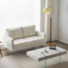 imageVINGLI Modern White Accent Chair for Living Room Bedroom Tufted Back Sofa ChairFaux Sherpa Comfy Arm Chair Reading Chair with Golden Metal LegsDeep Seat for OfficeApartmentSmall SpaceWhite faux Sherpa