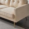 imageVINGLI Modern White Accent Chair for Living Room Bedroom Tufted Back Sofa ChairFaux Sherpa Comfy Arm Chair Reading Chair with Golden Metal LegsDeep Seat for OfficeApartmentSmall SpaceBeige Corduroy