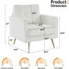 imageVINGLI Modern White Accent Chair for Living Room Bedroom Tufted Back Sofa ChairFaux Sherpa Comfy Arm Chair Reading Chair with Golden Metal LegsDeep Seat for OfficeApartmentSmall SpaceWhite faux Sherpa