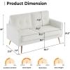 imageVINGLI Modern White Accent Chair for Living Room Bedroom Tufted Back Sofa ChairFaux Sherpa Comfy Arm Chair Reading Chair with Golden Metal LegsDeep Seat for OfficeApartmentSmall SpaceWhite faux Sherpa