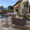 imageVINGLI Outdoor Bar Stools Set of 2 with Cushions Wicker Bar Stools Patio Bar Chairs Bar Height Patio Set for Garden Pool Lawn Backyard