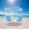 imageVINGLI Patio Lawn Webbed Folding Chairs 1 Piece Outdoor Beach Chair Portable Dining Chair for Outdoor Yard Garden Blue ClassicBlue