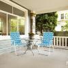 imageVINGLI Patio Lawn Webbed Folding Chairs 1 Piece Outdoor Beach Chair Portable Dining Chair for Outdoor Yard Garden Blue ClassicBlue