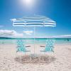 imageVINGLI Patio Lawn Webbed Folding Chairs 1 Piece Outdoor Beach Chair Portable Dining Chair for Outdoor Yard Garden Blue ClassicWhite  Blue