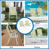 imageVINGLI Patio Lawn Webbed Folding Chairs 1 Piece Outdoor Beach Chair Portable Dining Chair for Outdoor Yard Garden Blue ClassicYellow