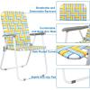 imageVINGLI Patio Lawn Webbed Folding Chairs 1 Piece Outdoor Beach Chair Portable Dining Chair for Outdoor Yard Garden Blue ClassicYellow