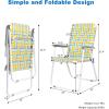 imageVINGLI Patio Lawn Webbed Folding Chairs 1 Piece Outdoor Beach Chair Portable Dining Chair for Outdoor Yard Garden Blue ClassicYellow