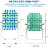 imageVINGLI Patio Lawn Webbed Folding Chairs Set of 2 Outdoor Beach Chair Portable Dining Chair for Yard Garden Green ClassicBlue