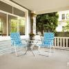 imageVINGLI Patio Lawn Webbed Folding Chairs Set of 2 Outdoor Beach Chair Portable Dining Chair for Yard Garden Green ClassicBlue