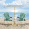 imageVINGLI Patio Lawn Webbed Folding Chairs Set of 2 Outdoor Beach Chair Portable Dining Chair for Yard Garden Green ClassicDark Green