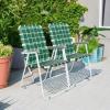 imageVINGLI Patio Lawn Webbed Folding Chairs Set of 2 Outdoor Beach Chair Portable Dining Chair for Yard Garden Green ClassicDark Green