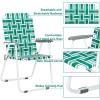 imageVINGLI Patio Lawn Webbed Folding Chairs Set of 2 Outdoor Beach Chair Portable Dining Chair for Yard Garden Green ClassicGreen