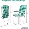 imageVINGLI Patio Lawn Webbed Folding Chairs Set of 2 Outdoor Beach Chair Portable Dining Chair for Yard Garden Green ClassicGreen