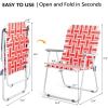 imageVINGLI Patio Lawn Webbed Folding Chairs Set of 2 Outdoor Beach Chair Portable Dining Chair for Yard Garden Green ClassicRed