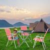 imageVINGLI Patio Lawn Webbed Folding Chairs Set of 2 Outdoor Beach Chair Portable Dining Chair for Yard Garden Green ClassicRed
