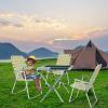 imageVINGLI Patio Lawn Webbed Folding Chairs Set of 2 Outdoor Beach Chair Portable Dining Chair for Yard Garden Green ClassicYellow